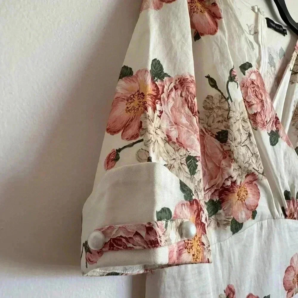 Floral Beige Dress, XL - Picture 3 of 4